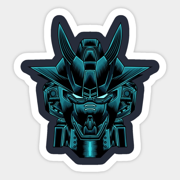 Blue robot illustration Sticker by Pipop Std